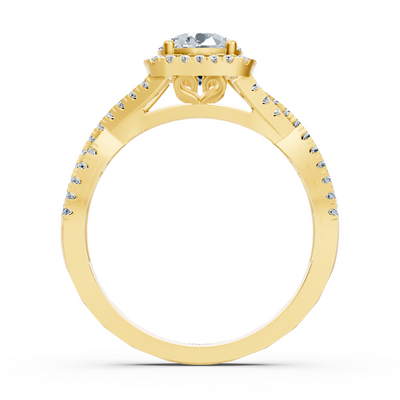 Birgie Passion Halo Diamant Verlobungsring Gelbgold