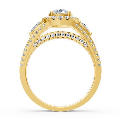 Gelbgold Diamant & Smaragd Verlobungsring