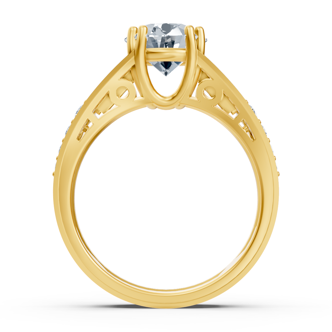 Diamantring Gelbgold mit Baguetteschliff