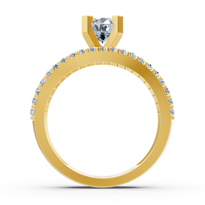 Eternity &amp; Solitaire Diamond Ring Yellow Gold