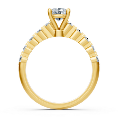 Halbe Eternity & Solitär Diamantring Gelbgold