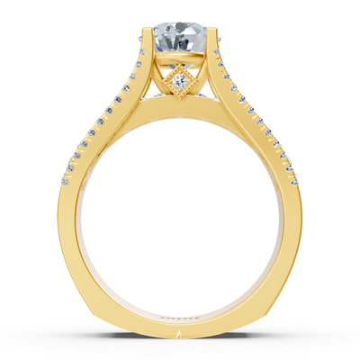Eternity &amp; Pavé diamond ring yellow gold