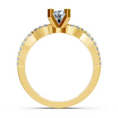 Twist Eternity &amp; Solitaire Diamond Ring Yellow Gold