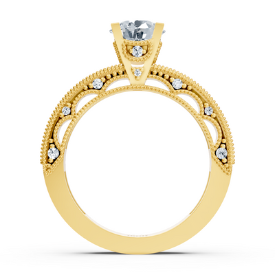 14 Karat Gelbgold Rundschliff Diamant Ring