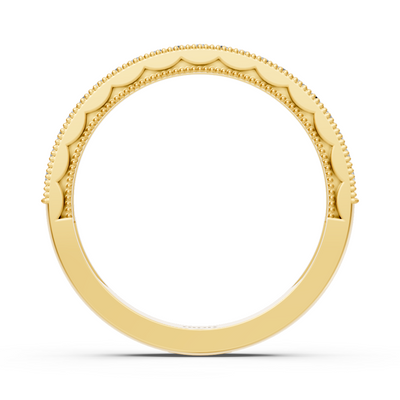 0.21 Karat Diamant Halbe Ewigkeit Ring mit Milgrain-Details aus 14 Karat Gelbgold