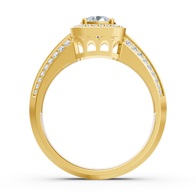 1.41 Karat Prinzessschliff Diamantring aus 14 Karat Gelbgold