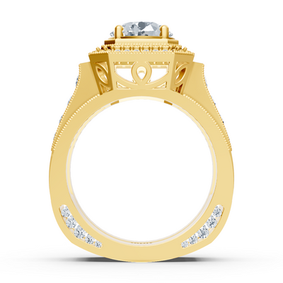 Birgie Sirius yellow gold Passion Halo round-cut diamond ring