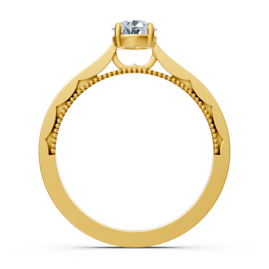Birgie Sirius yellow gold solitaire round cut diamond ring