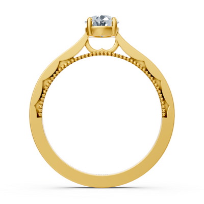 Birgie Sirius yellow gold solitaire round cut diamond ring