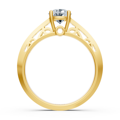 Birgie yellow gold channel-set round-cut diamond ring