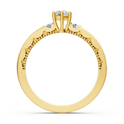 0.25 Karat Solitär Diamant Akzentring in Gelbgold