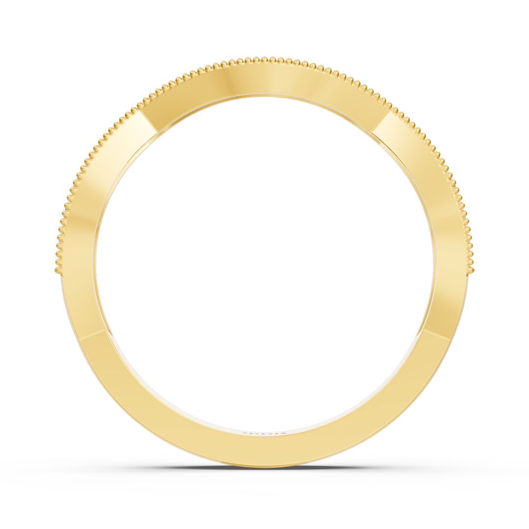 0.19 Karat Diamant Geschwungener Ehering in Gelbgold