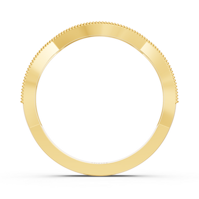 0.19 Karat Diamant Geschwungener Ehering in Gelbgold