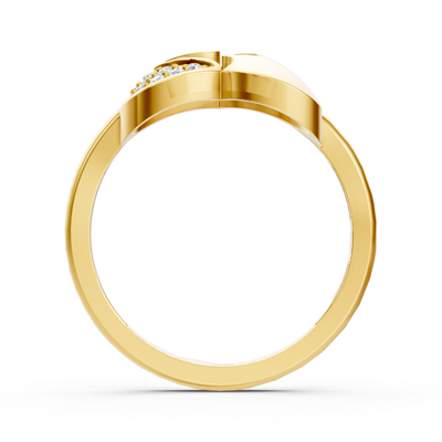 Bezaubernder Vernive Everling Herzring in Gelbgold mit Pavé-Diamanten