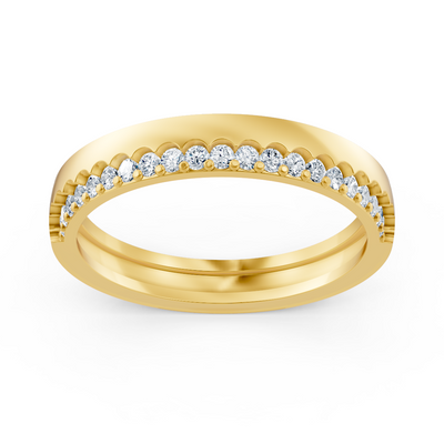 Elegant half-eternity ring with diamonds in 14K yellow gold