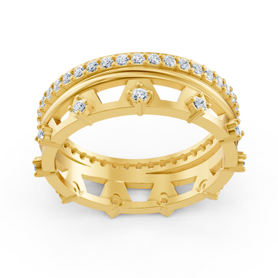 Exquisite eternity ring with diamonds in yellow gold