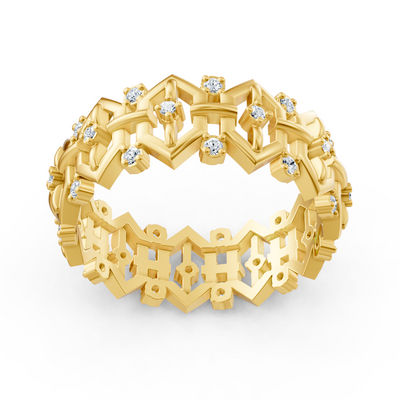 Birgie Gelbgold Diamantring  – Filigranes Design mit Runddiamanten