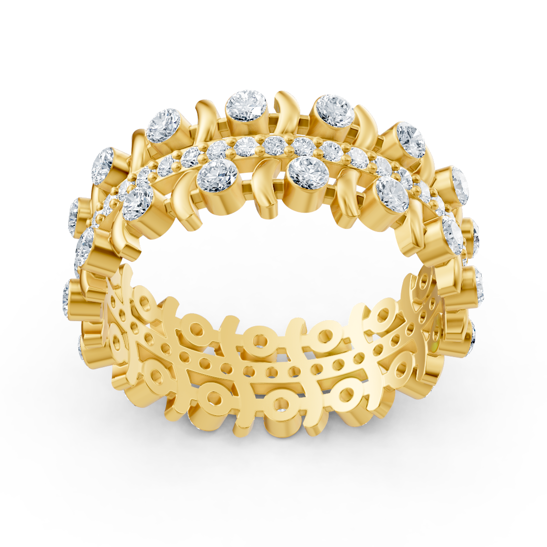 Edler Diamant Rankring - 14K Gelbgold, ca. 0.74 Karat