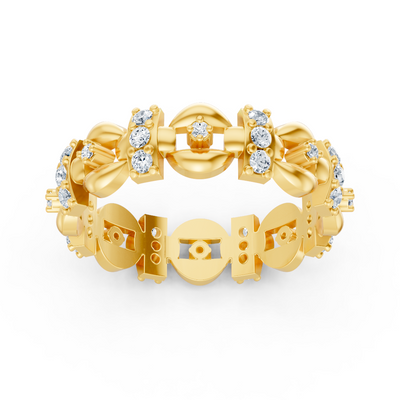 Faszinierender Formenmix Diamantring - 14K Gelbgold, ca. 0.40 Karat