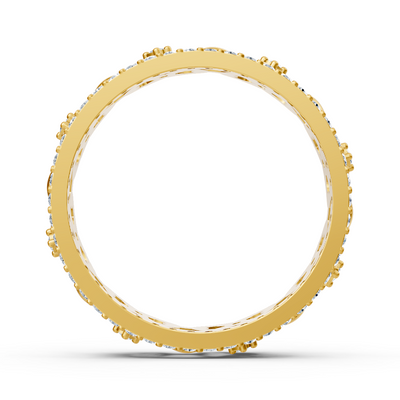 Yellow gold diamond ring with chain pattern