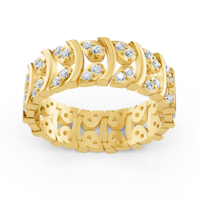 Gelbgoldener Diamantring mit geschwungenem Design