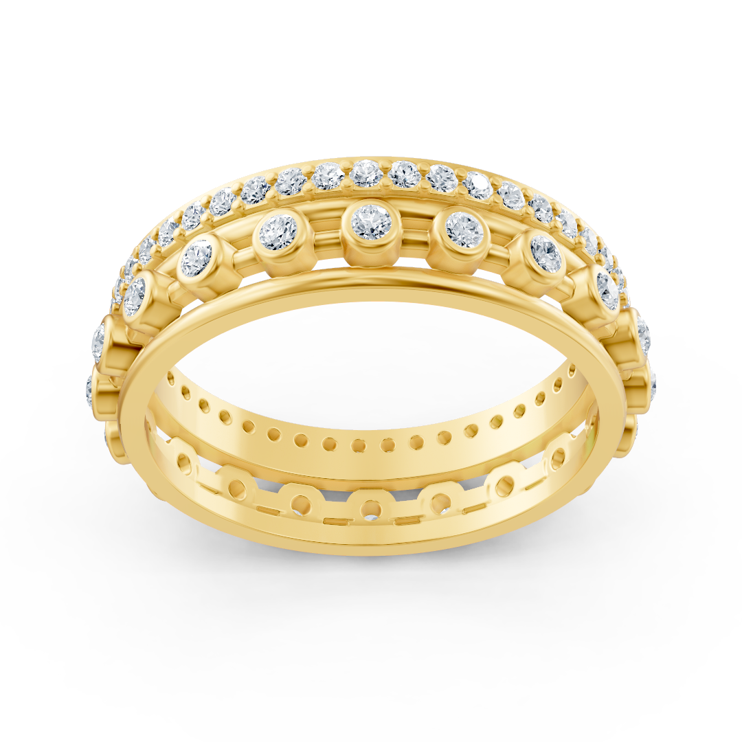 14 Karat Gelbgold Pırlanta Pavé Ring "Glamour"
