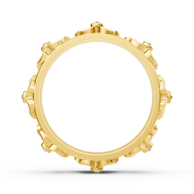 14 Karat Gelbgold Diamant Blütenversprechen Ring