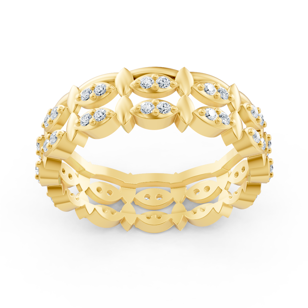 Birgie 14K Gelbgold Diamant Eternity Ring -  Zeitlose Marquise Eleganz