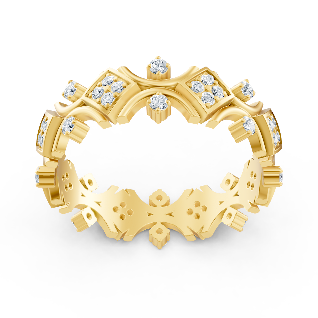 Gelbgoldring mit Runden Diamanten