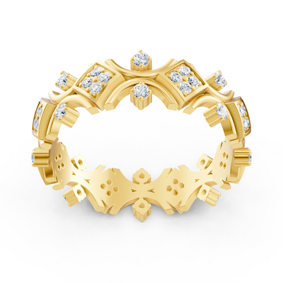 Gelbgoldring mit Runden Diamanten