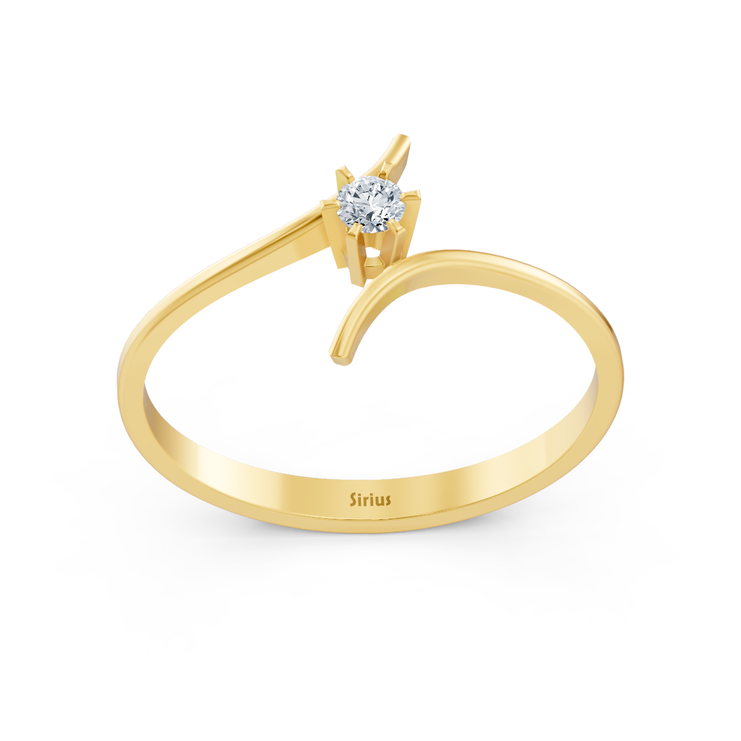 Gelbgold Diamant Solitärring Schlicht