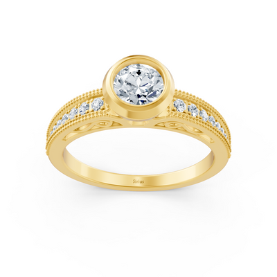 Klassischer Solitär Diamant Verlobungsring aus 14 Karat Gelbgold