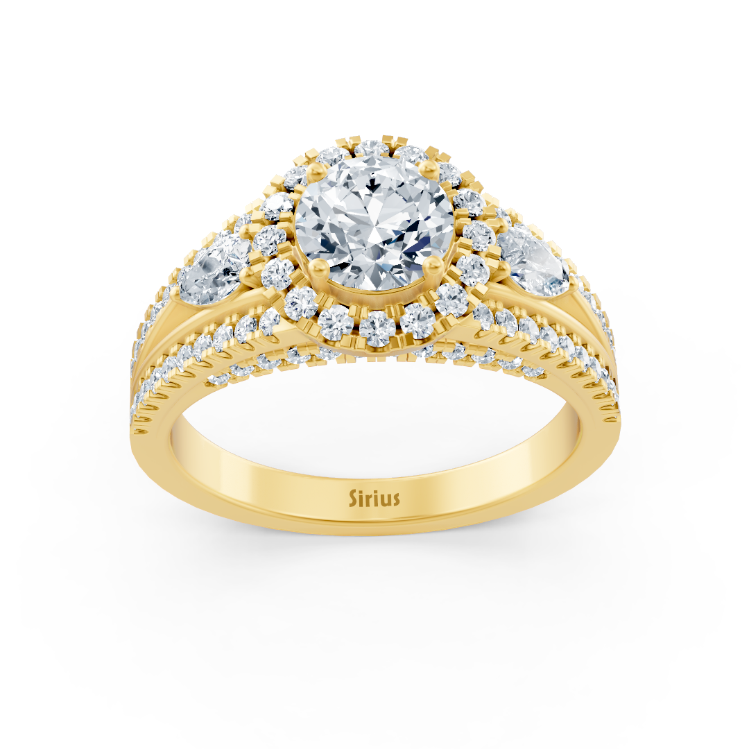 Gelbgold Diamant & Smaragd Verlobungsring