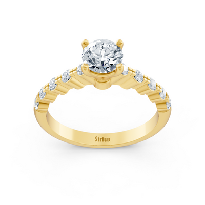 Classic yellow gold solitaire diamond ring