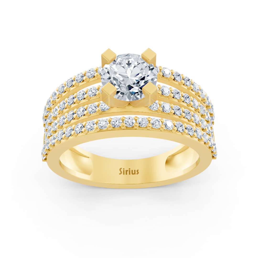 Eternity &amp; Solitaire Diamond Ring Yellow Gold