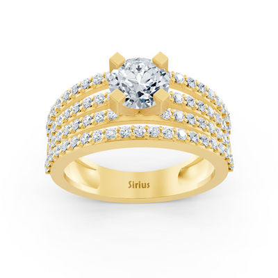 Eternity &amp; Solitaire Diamond Ring Yellow Gold