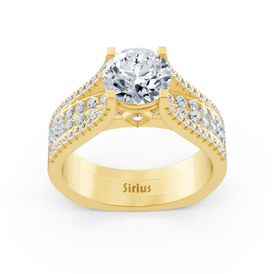 Eternity &amp; Pavé diamond ring yellow gold