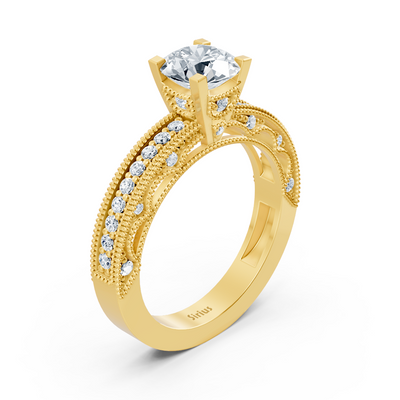 14 Karat Gelbgold Rundschliff Diamant Ring
