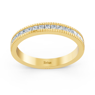 14 Karat Gelbgold Prinzessschliff Diamant Ring