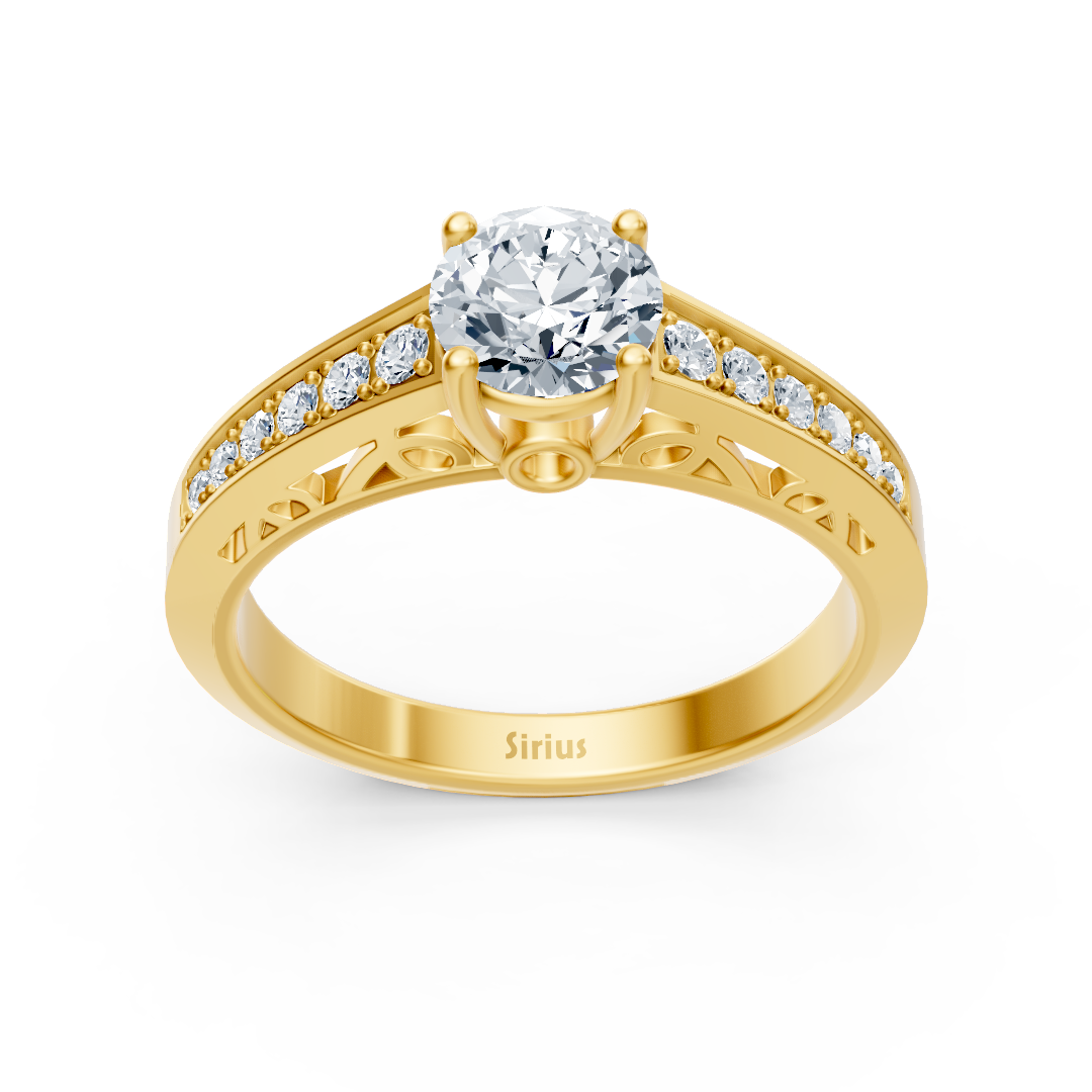 Birgie yellow gold channel-set round-cut diamond ring