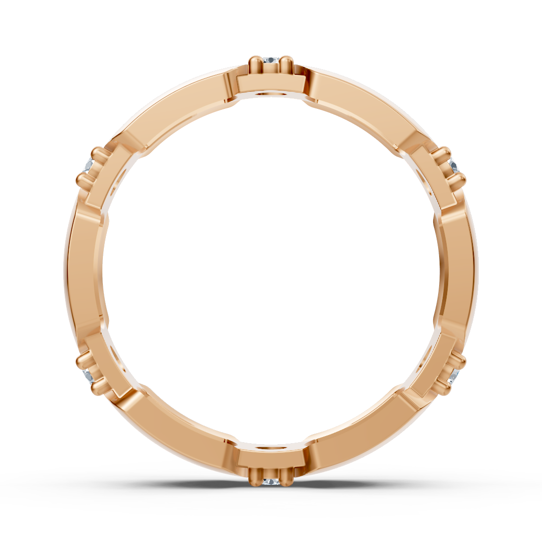 Roségold-Ring mit 6 rund geschliffenen Labordiamanten