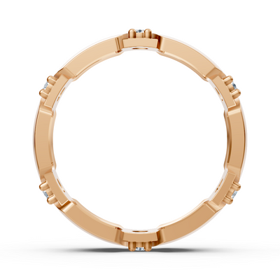 Roségold-Ring mit 6 rund geschliffenen Labordiamanten