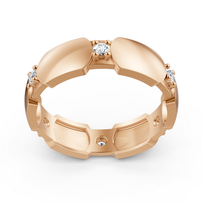 Roségold-Ring mit 6 rund geschliffenen Labordiamanten