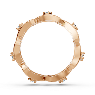 Exclusive 14K rose gold diamond ring with round-cut diamonds