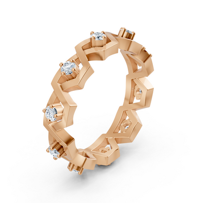 Exclusive 14K rose gold diamond ring – prong setting, 0.35 carat