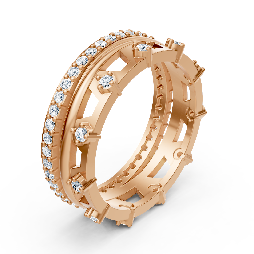 Exquisite eternity ring with diamonds in rose gold