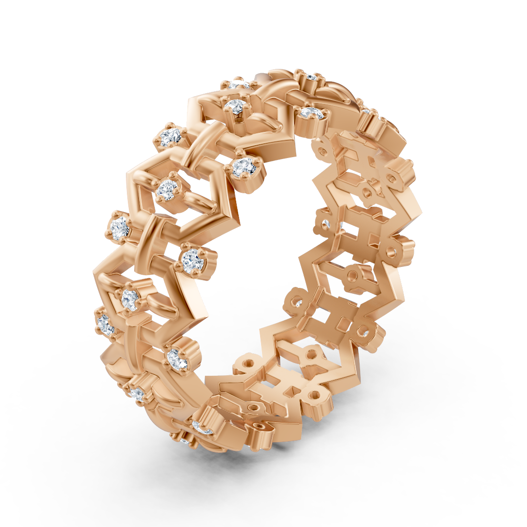 Birgie Rosegold Diamantring  – Filigranes Design mit Runddiamanten