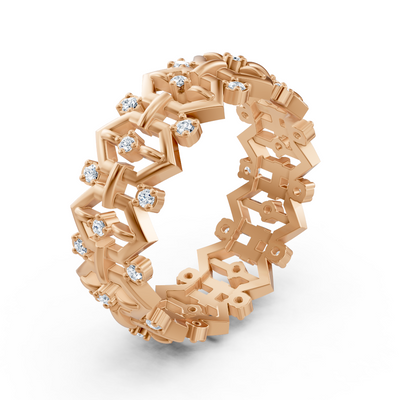 Birgie Rosegold Diamantring  – Filigranes Design mit Runddiamanten