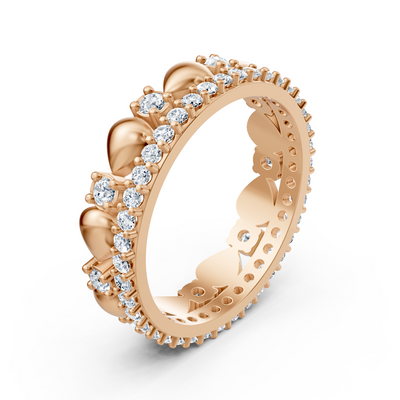 Birgie Diamant-Ewigkeitsring 14K Rosegold – Rundschliff, 2 mm & 1,5 mm