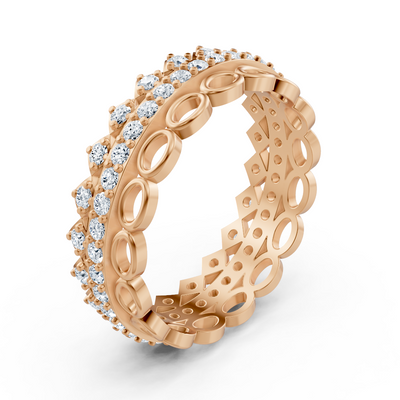 Luxuriöser Memoire-Ring aus 14K Rosegold mit Diamanten